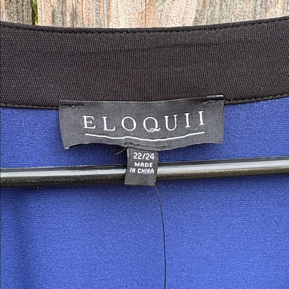 NWT Eloquii Blue Black Wrap Dress Size 22 / 24 Retail $109.00 - Picture 6 of 12